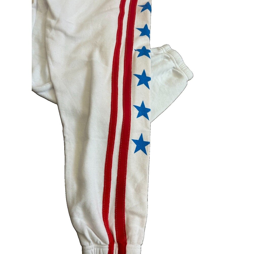 Aviator Nation Stars And Stripe white Sweatpants Patriotic USA Red White Blue - Picture 5 of 6
